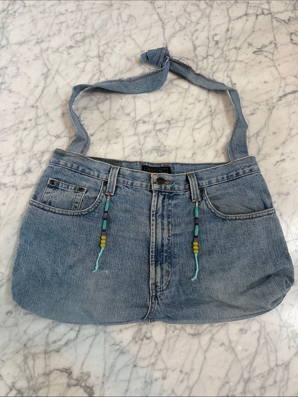 Denim Jeans Up-cycled Blue Purse Shoulder Bag Boho